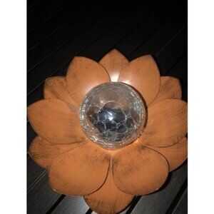 Solar Light Outdoor Waterproof Garden Light Metal Glass Decorative LED Lotus